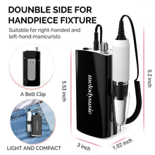 Load image into Gallery viewer, Melodysusie Professional Nail Drill - 30000 Rpm Rechargeable Portable Nail Drills with 6 Bits and 106 Sanding Bands, Cordless Electric Nail File Machine for Acrylic Gel Nails Shape Carve Polish, Black