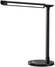 Load image into Gallery viewer, LED Desk Lamp, Soysout Eye-Caring Table Lamp with USB Charging Port, 5 Lighting Modes with 7 Brightness Levels, Touch Control, 12W (Black)