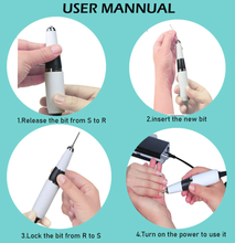 Load image into Gallery viewer, Professional Rechargeable 30000 Rpm Nail Drill,Lumcrissy Nail Drills for Acrylic Nails,Electic Nail Drill Machine for Gel Nails