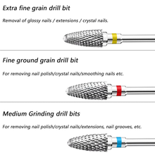 Load image into Gallery viewer, Fantexy Nail Drill Bits Set for Acrylic Nails,3/32 Inch Professional Tungsten Nail File Bits Nail Art Tools,Manicure Pedicure Shapen Remove Tools, Home Salon Use(5Pcs)