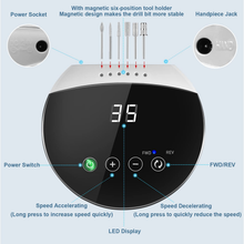 Load image into Gallery viewer, ENGERWALL 2022 the Latest Upgraded Nail Drill, 35000 RPM Electric Nail Drill with Touch Buttons and HD LED Display, Perfect for Both DIY Nail Art at Home and Professional Manicure in Salon
