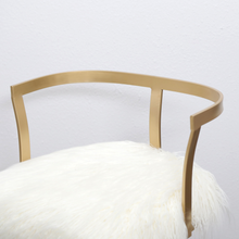 Load image into Gallery viewer, Devon & Claire Celina White Faux Fur Bar Stool