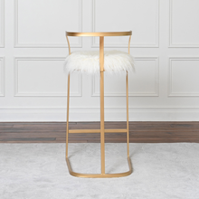 Load image into Gallery viewer, Devon & Claire Celina White Faux Fur Bar Stool