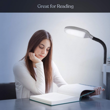 Load image into Gallery viewer, Brightech Litespan - Bright LED Floor Lamp for Crafts and Reading - Estheticians' Light for Lash Extensions - Natural Daylight Lighting for Office Tasks - Adjustable Gooseneck Pole Lamp (Titanium Silver)