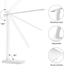 Load image into Gallery viewer, Lepro LED Desk Lamp Dimmable Home Office Lamp Touch Control 9W Bright Reading Table Lamp, 3 Color Modes with 5 Brightness Level, Eye Caring Diffused Natural Light, Sleek Modern Task Lamp (White)