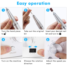 Load image into Gallery viewer, Nail Drills for Acrylic Nails - Professional Nail Drill Machine Btartbox 30000 RPM Electric Efile Nail Drill for Gel Nails Remove Poly Nail Gel Gift for Women Home and Salon Use, White