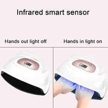 Load image into Gallery viewer, UV LED Nail Lamp 150W Dryer Light for Two Hands Nail Gel Polish Fast Curing for Salon Home with 57Pcs Beads, 4 Timer Presets and Portable Handle