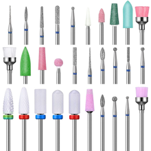 Load image into Gallery viewer, 30 Pieces Nail Drill Bits Set Kit with Box, 3/32 Ceramic Nail Drill Bit Set Efile Bits, Diamond Nail Drill Bits for Nails Cuticle Remover Manicure Pedicure