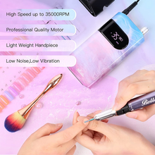 Load image into Gallery viewer, Belle Rechargeable Professional Nail Drill, 35000RPM Nail Drills for Acrylic Nails Portable Electric Nail File with 6 Pcs Nail Drill Bits for Nail Art Manicure/Pedicure