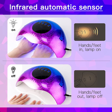 Load image into Gallery viewer, UV LED Nail Lamp, Belle 120W Rechargeable Gel UV Light for Nail Dryer Cordless Curing Lamp,Automatic Sensor Portable Nail Lamp for Fingernails and Toenails,Larger Space (Blueviolet Gradient)