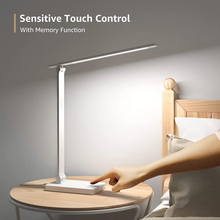 Load image into Gallery viewer, Lepro LED Desk Lamp Dimmable Home Office Lamp Touch Control 9W Bright Reading Table Lamp, 3 Color Modes with 5 Brightness Level, Eye Caring Diffused Natural Light, Sleek Modern Task Lamp (White)