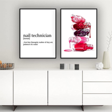 Load image into Gallery viewer, VLOLIFE Nail Polish Canvas Wall Art Makeup Illustration Beauty Vanity Poster Prints Wall Decor Nail Manicurist Gift Fashion Nails Salon Wall Art Posters Prints Unframed, 16X24Inchx2 Unframed