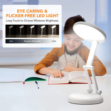 Load image into Gallery viewer, ONEFIRE Desk Lamp Kids Desk Lamp Small Desk Lamp, 8 Brightness Desk Lamps Office Portable & Foldable, Cute Desk Lamp White Desk Lamp Study Lamp, Battery Operated Lamp Rechargeable Lamp Cordless Lamp
