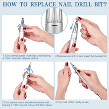 Load image into Gallery viewer, ENGERWALL 2022 the Latest Upgraded Nail Drill, 35000 RPM Electric Nail Drill with Touch Buttons and HD LED Display, Perfect for Both DIY Nail Art at Home and Professional Manicure in Salon