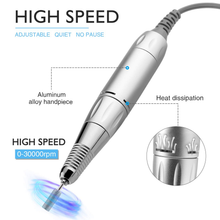 Load image into Gallery viewer, AZ GOGO Professional Rechargeable 30000 Rpm Nail Drill, Portable Cordless Electric E File Acrylic Gel Grinder Tools with 6 Bits and Sanding Bands for Manicure Pedicure Shape Carve Polish(Blue)