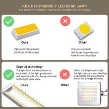 Load image into Gallery viewer, KRX Small Led Desk Lamp - No Blu-Ray Led Reading Light for Home Office, Portable & Folding Design Table Lamp, Adjustable Brightness, Cordless Using, USB Charging, Durable Aluminium Alloy Body