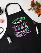 Load image into Gallery viewer, Nail Tech Apron with Pockets Colorful Rhinestones Crystal for Nail Salons Adjustable Neck and Long Ties Smock Aprons