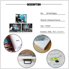 Load image into Gallery viewer, 3 Panels Spa Decor Zen Canvas Wall Art Spa Stones and Blue Orchid Flower Picture Prints Relax Painting Artwork for Home Bathroom Spa Salon Decoration Stretched and Framed Ready to Hang