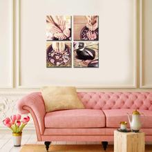 Load image into Gallery viewer, Levvarts 4 Piece Canvas Wall Art Hands Spa Picture Painting Beauty Salon Manicure Concept Posters Modern Bathroom Nail Salon Wall Decoration Framed Ready to Hang
