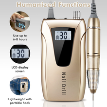 Load image into Gallery viewer, Cordless Nail Drill - Portable Efile Nail Drill, Btartbox 30000RPM Nail Drill Machine Rechargeable Electric Professional Nail Drill for Acrylic Nails, Gift for Women Home and Salon Use, Gold