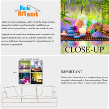 Load image into Gallery viewer, Ihappywall Canvas Prints Zen Art Wall Decor Spa Massage Treatment Painting Picture Orchid Flower Frangipani Bamboo Flaming Candle Print on Canvas 4 Panel Ready to Hang 12''X12''X4Pcs