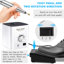 Load image into Gallery viewer, Nail Drills for Acrylic Nails - Professional Nail Drill Machine Btartbox 30000 RPM Electric Efile Nail Drill for Gel Nails Remove Poly Nail Gel Gift for Women Home and Salon Use, White