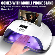 Load image into Gallery viewer, UV LED Nail Lamp 168W, JIRTH Gel Polish Nail Dryer with 4 Timer Setting/Auto Sensor/Lcd Display Professional Salon Quick Dry Nail Polish Curing Lamps, UV Light Gel Manicure Kit Nail Art Tools (White)