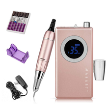 Load image into Gallery viewer, Makartt Rechargeable Nail Drill Electric Nail File Pink Stephanee 35000RMP Professional Nail Drill Kit Portable E File Manicure Drill for Acrylic Nails Poly Nail Gel Polish Nail Extension Gel B-18