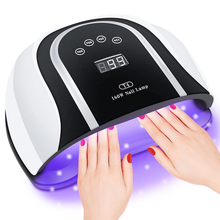 Load image into Gallery viewer, UV LED Gel Nail Lamp, 160W Professional Nail Dryer for Two Hands Use, Large Gel Curing Nail Light with 54 Lamp Beads for Home Salon (Milky White)