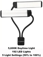 Load image into Gallery viewer, CLDRHD Dual Arm LED Portable Lighting Lamp,Mobile Phone Bracket,Designed for Lash, Tattoo, Nail and Makeup Artists or Photography, Reading, Streaming