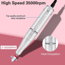 Load image into Gallery viewer, YOKE FELLOW Rechargeable 35000RPM Nail Drill, Portable Nail Drill Machine Electric Nail E File Manicure Drill Set High Speed Nail Tools for Nail Salon, Silver
