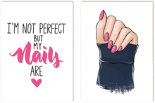 Load image into Gallery viewer, Fashion Pink Makeup Nails Canvas Wall Art Print Nordic Poster Cartoon Nail Polish Posters Prints Wall Art Nails Art Picture Girl Beauty Salon Prints Pop Art for Nails Salon Wall Decor Unframed