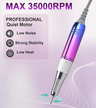 Load image into Gallery viewer, Electric Nail Drill Machine,Lumcrissy Professional Colorful Rechargeable 35000 Rpm Nail Drill Portable E-File with Battery,Portable Electric Acrylic Nail Tools,Polishing,Nail Removing (Rainbow)