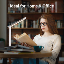 Load image into Gallery viewer, LED Desk Lamp, Soysout Eye-Caring Table Lamp with USB Charging Port, 5 Lighting Modes with 7 Brightness Levels, Touch Control, 12W (White Wood Grain)