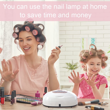 Load image into Gallery viewer, UV LED Nail Lamp 150W Dryer Light for Two Hands Nail Gel Polish Fast Curing for Salon Home with 57Pcs Beads, 4 Timer Presets and Portable Handle