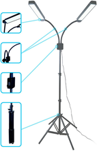 Load image into Gallery viewer, CLDRHD Dual Arm LED Portable Lighting Lamp,Mobile Phone Bracket,Designed for Lash, Tattoo, Nail and Makeup Artists or Photography, Reading, Streaming