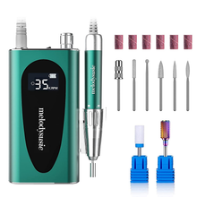Load image into Gallery viewer, Melodysusie Professional Rechargeable 35000RPM Nail Drill, Cordless Portable Electric E File for Acrylic Gel Nails, Manicure Pedicure Shape Carve Tools with Low Noise Low Heat, Sparkle plus (Green)