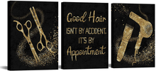 Load image into Gallery viewer, Conipit Barbershop Tools Wall Picture Hair Salon Canvas Art for Bathroom Black and Gold Picture Motivational Quote Painting Prints Gallery Wrapped Ready to Hang 3 Pieces