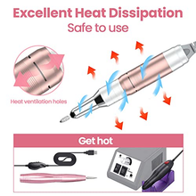 Load image into Gallery viewer, Delanie 35000RPM Professional Nail Drill Machine, Portable Nail Drills for Acrylic Nails, Electric Nail File Rechargeable Efile Nail Drill for Gel Nails Remove (Rose Gold)