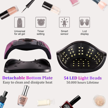 Load image into Gallery viewer, UV LED Nail Light, 256W High Power Nail Gel Light, 4 Timer Settings and Professional Manicure Nail Lamp with Automatic Sensor(Comes with 9 Free Gifts)