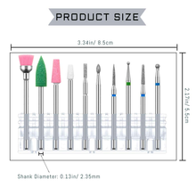 Load image into Gallery viewer, 30Pcs Diamond Cuticle Nail Drill Bits for Acrylic Nails, AUHOKY 3 Sets Premium Cuticle Cleaner Bit with 3 Cases, Fine Grits Bits for Gel Nail Drill Manicure Pedicure Home Salon Use