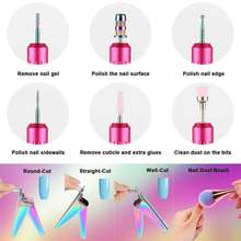 Load image into Gallery viewer, Electric Nail Drill Machine Kit, Lavinda Aurora Portable Upgraded USB Efile Set for Acrylic Gel Nails, 20000RPM with Diamond Drill Bits Nail Clipper and Brush, Home Salon Use