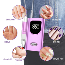 Load image into Gallery viewer, Delanie 35000RPM Professional Nail Drill Machine, Portable Nail Drills for Acrylic Nails, Electric Nail File Rechargeable Efile Nail Drill for Gel Nails Remove, Home and Salon Use Nail Tools (Purple)