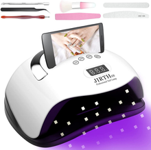 Load image into Gallery viewer, UV LED Nail Lamp 168W, JIRTH Gel Polish Nail Dryer with 4 Timer Setting/Auto Sensor/Lcd Display Professional Salon Quick Dry Nail Polish Curing Lamps, UV Light Gel Manicure Kit Nail Art Tools (White)