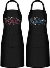 Load image into Gallery viewer, 2 Pieces Hair Stylist Apron Hairstylist Salon Apron with Rhinestone Tools and 3 Pockets Waterproof Hairdresser Barber Aprons