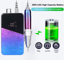Load image into Gallery viewer, Electric Nail Drill Machine,Lumcrissy Professional Colorful Rechargeable 35000 Rpm Nail Drill Portable E-File with Battery,Portable Electric Acrylic Nail Tools,Polishing,Nail Removing (Rainbow)