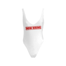 Load image into Gallery viewer, Novelty Sexy White Low Cut Back One-Piece Swimsuit Up to 3XXX