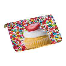 Load image into Gallery viewer, UNIQUE NOVELTY OVERSIZE MAKEUP COSMETICS TRAVEL BAG CUPCAKE 12.5''x8.5''
