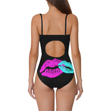 Load image into Gallery viewer, Novelty Black One Piece Swim Suit Up to Size 3XXX