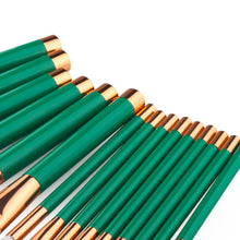 Load image into Gallery viewer, 15Pcs Professional Green Makeup Brushes Set Kit